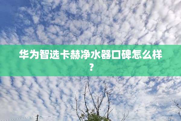 华为智选卡赫***口碑怎么样？