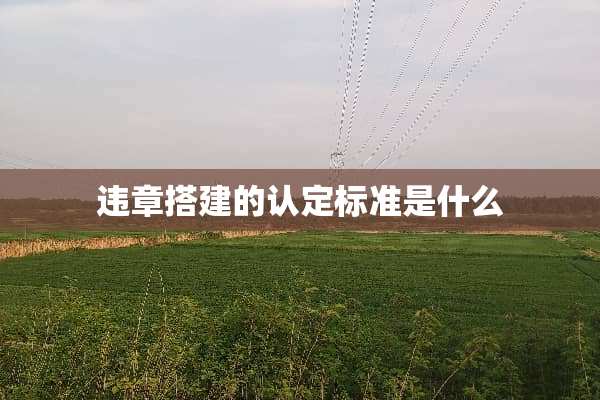 违章搭建的认定标准是什么