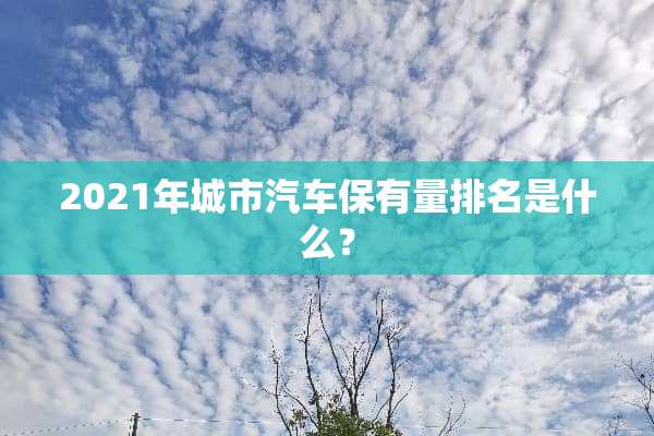 2021年城市汽车保有量排名是什么？