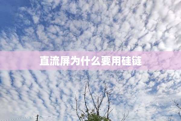 直流屏为什么要用硅链