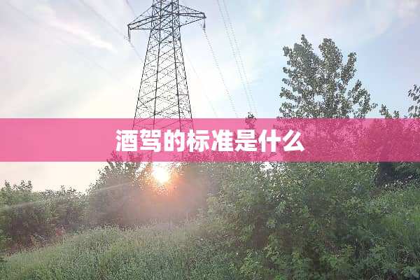 酒驾的标准是什么