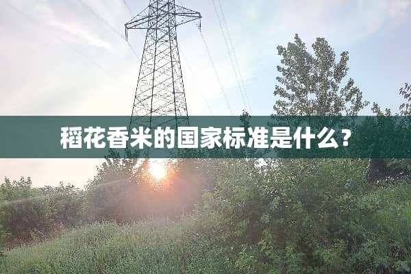 稻花香米的国家标准是什么？