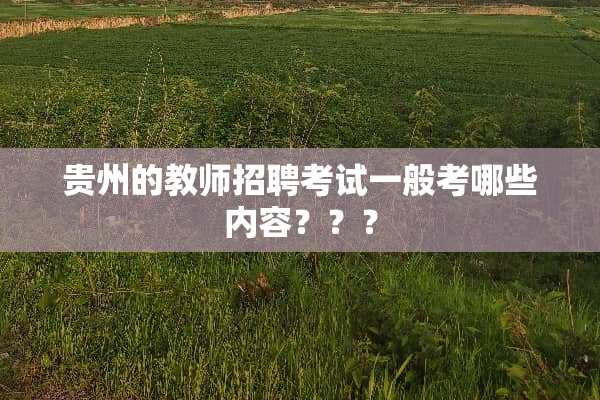 贵州的教师招聘考试一般考哪些内容？？？
