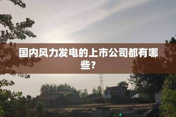 国内风力发电的上市公司都有哪些？
