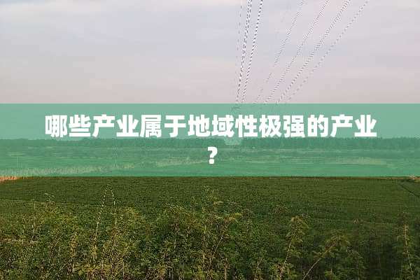 哪些产业属于地域性极强的产业？