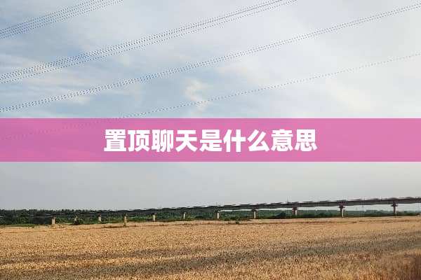 置顶聊天是什么意思