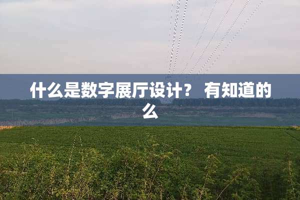 什么是数字展厅设计？ 有知道的么