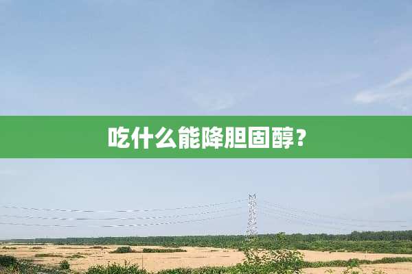 吃什么能降胆固醇？