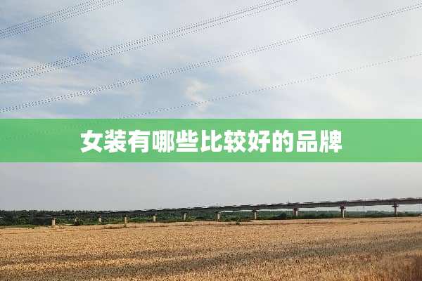 女装有哪些比较好的品牌