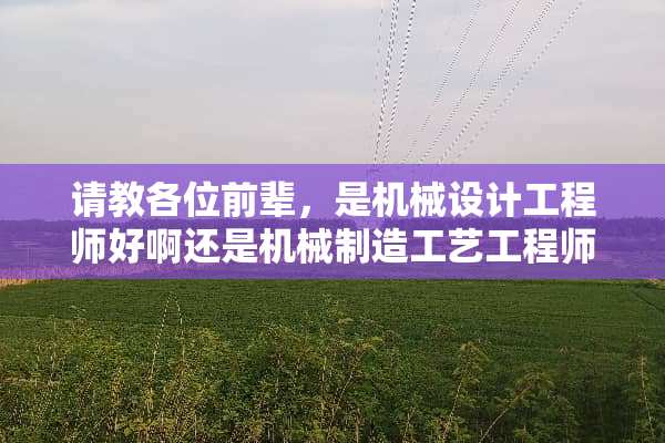 请教各位前辈，是机械设计工程师好啊还是机械制造工艺工程师好？从未来发展角度来说