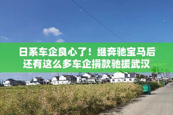日系车企良心了！继奔驰宝马后还有这么多车企捐款驰援武汉