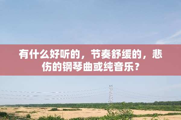 有什么好听的，节奏舒缓的，悲伤的钢琴曲或纯音乐？