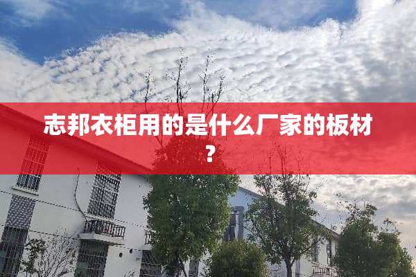 志邦衣柜用的是什么厂家的板材？