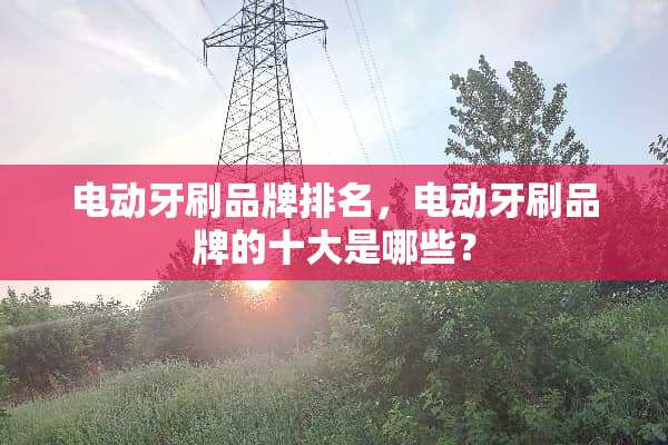 电动牙刷品牌排名，电动牙刷品牌的十大是哪些？