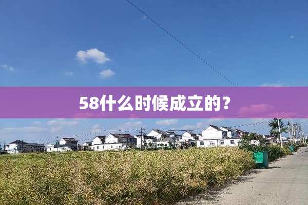 58什么时候成立的？