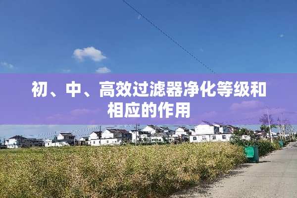 初、中、高效过滤器净化等级和相应的作用
