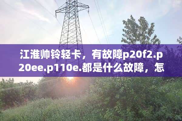 江淮帅铃轻卡，有故障p20f2.p20ee.p110e.都是什么故障，怎么解决？
