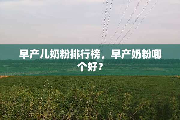 早产儿奶粉排行榜，早产奶粉哪个好？