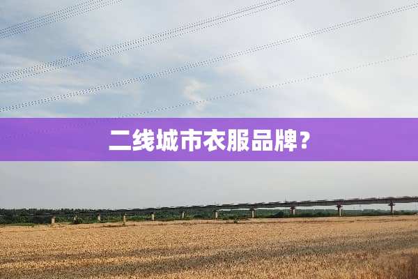 二线城市衣服品牌？