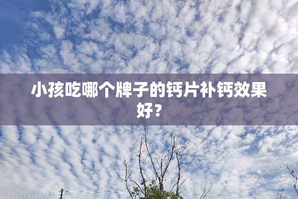 小孩吃哪个牌子的钙片补钙效果好？
