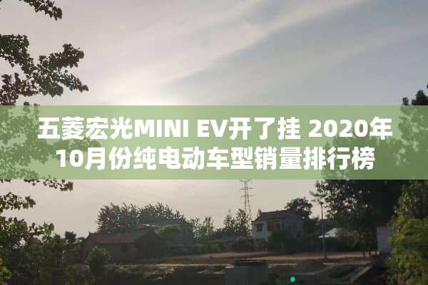 五菱宏光MINI EV开了挂 2020年10月份纯电动车型销量排行榜