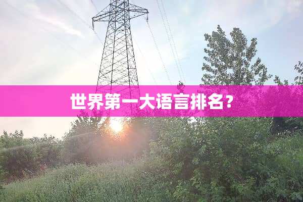 世界第一大语言排名？