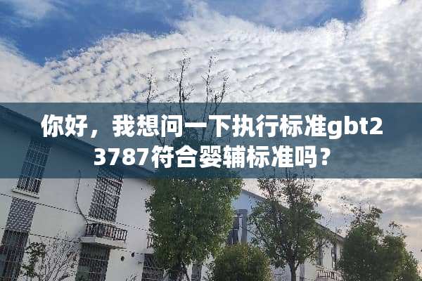 你好，我想问一下执行标准gbt23787符合婴辅标准吗？