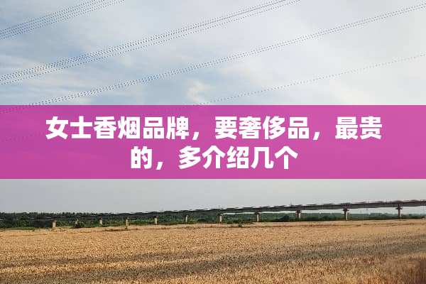 女士香烟品牌，要奢侈品，最贵的，多介绍几个