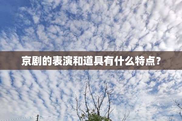 京剧的表演和道具有什么特点？
