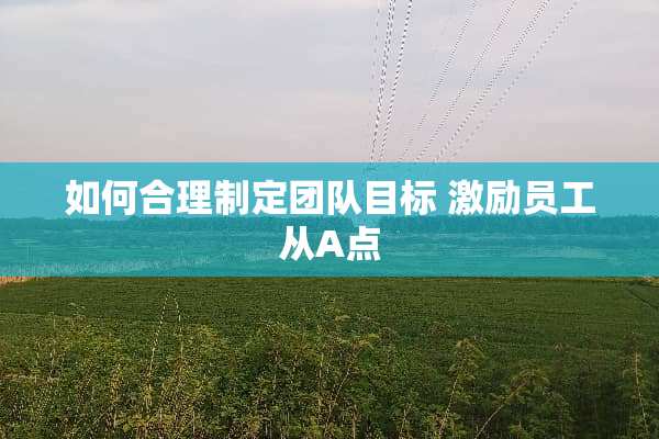 如何合理制定团队目标 激励员工从A点