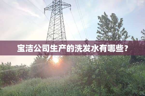 宝洁公司生产的洗发水有哪些？