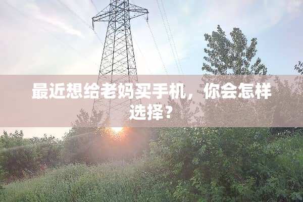 最近想给老妈买手机，你会怎样选择？