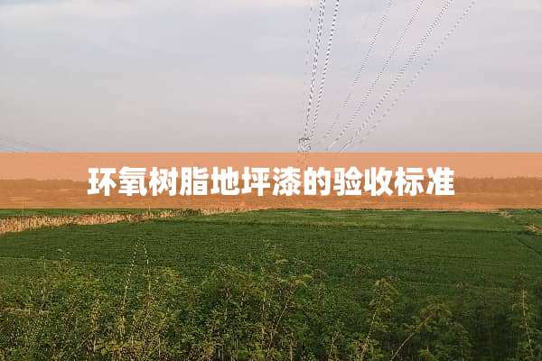 环氧树脂地坪漆的验收标准