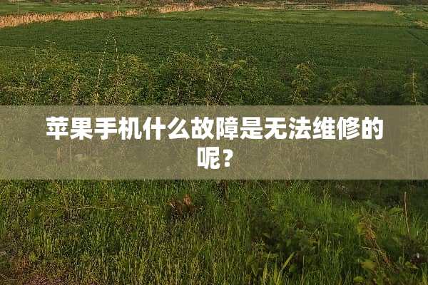 苹果手机什么故障是无法维修的呢？