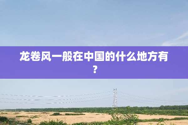 ***一般在中国的什么地方有？
