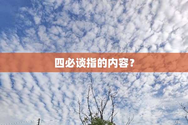 四必谈指的内容？