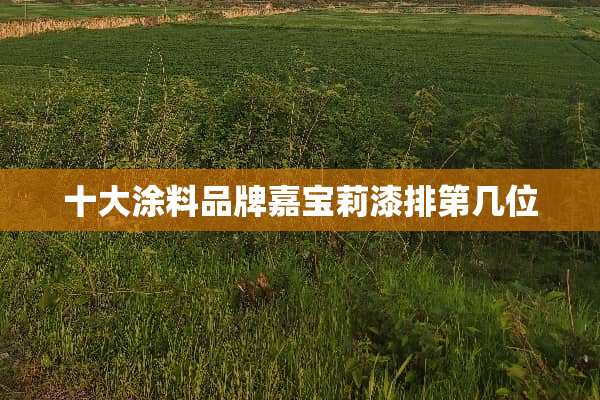 十大涂料品牌嘉宝莉漆排第几位