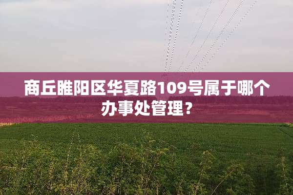 商丘睢阳区华夏路109号属于哪个办事处管理？