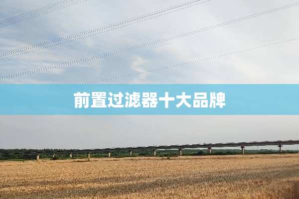 前置过滤器十大品牌