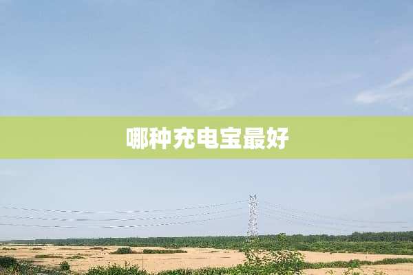 哪种充电宝最好