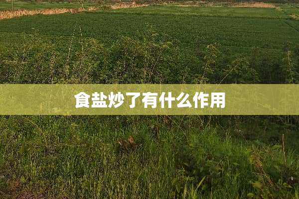 食盐炒了有什么作用
