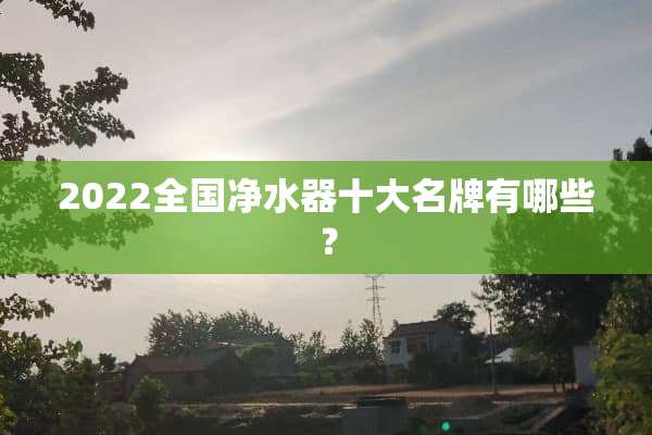 2022全国***十大名牌有哪些？