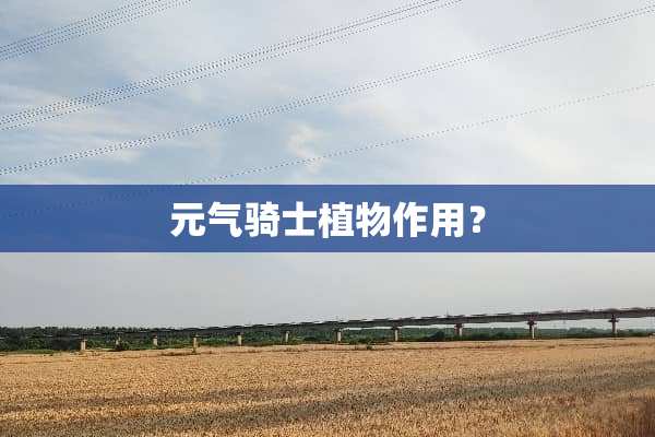 元气骑士植物作用？
