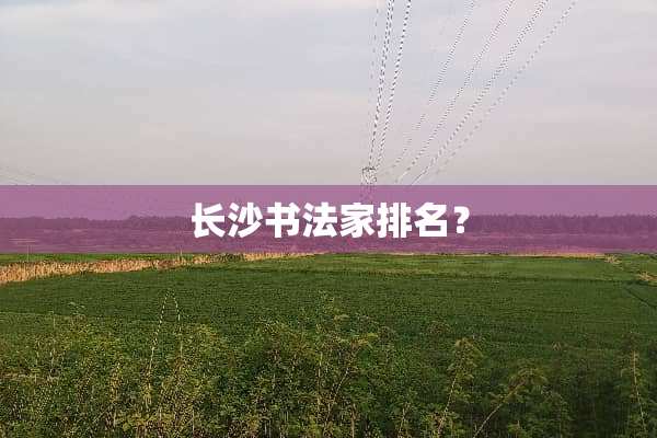 长沙书法家排名？