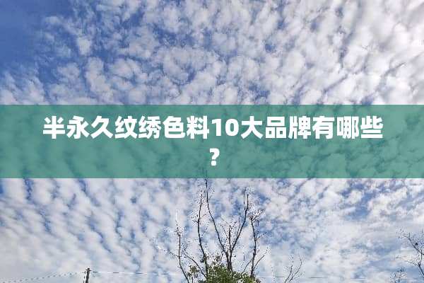 半永久纹绣色料10大品牌有哪些？
