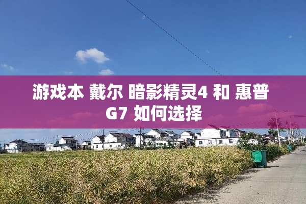 游戏本 戴尔 暗影精灵4 和 惠普 G7 如何选择