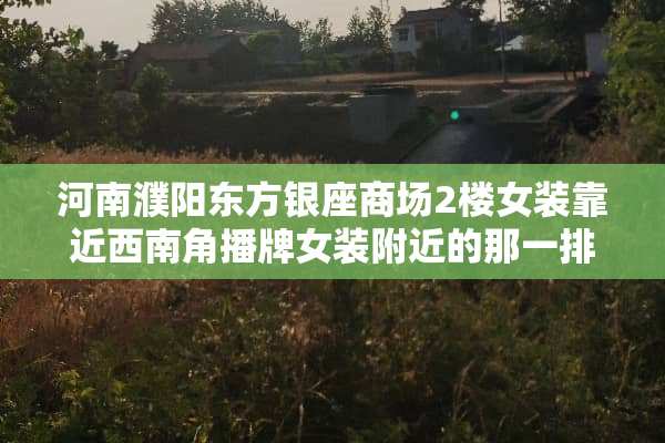 河南濮阳东方银座商场2楼女装靠近西南角播牌女装附近的那一排时装品牌有哪些