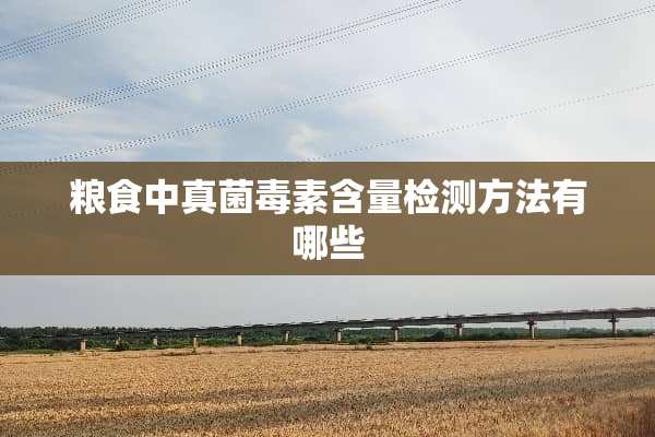 粮食中真菌毒素含量检测方法有哪些