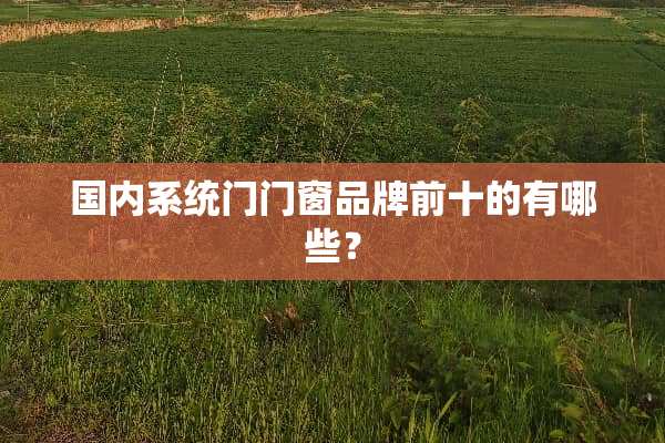 国内系统门门窗品牌前十的有哪些？