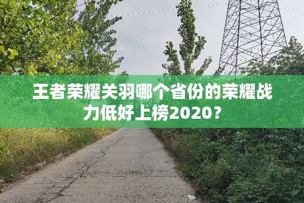 王者荣耀关羽哪个省份的荣耀战力低好上榜2020？